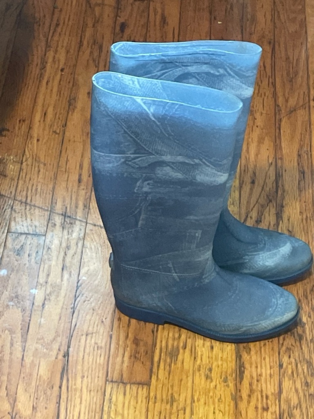 TOP Moda Gray Tall Rubber Rain Boots